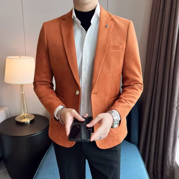 Men's Slim Fit Deerskin Velvet Elegant Luxury Blazer