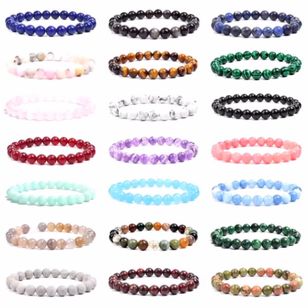 Natural Stone Beads Bracelet For Women Men Amethysts