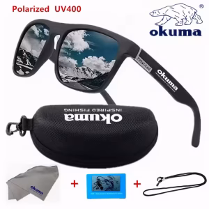 1. Okuma polarized UV400 sunglasses for men and women, ideal for outdoor activities like hunting, fishing, and cycling. 2. Okuma UV400 polarized sunglasses for men and women, perfect for outdoor sports such as hunting, fishing, and biking. 3. Okuma polarized sunglasses with UV400 protection for men and women, suitable for outdoor activities like fishing and driving.